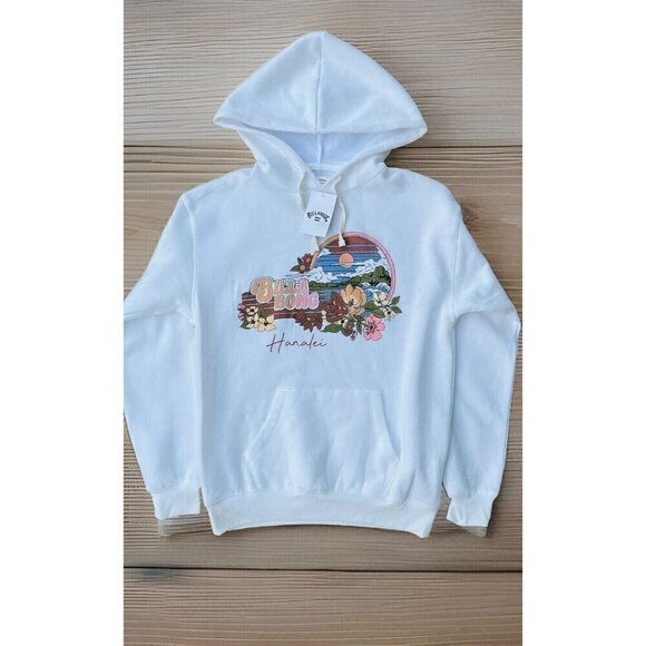 Billabong Tops - BILLABONG Coastal Dreamer Hoodie Pullover Women’s Size S White Kangaroo Pocket